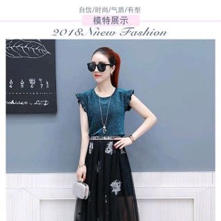 ĐẦM SUÔNG TAY BÈO TÙNG LƯÓI THÊU