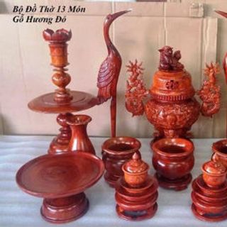 Bộ đồ thờ gỗ hương