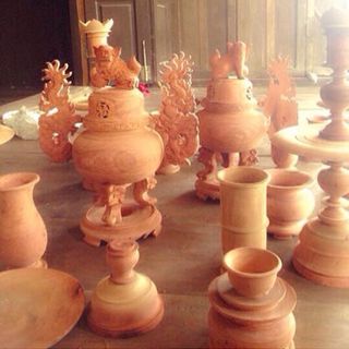 Bộ đồ thờ gỗ hương