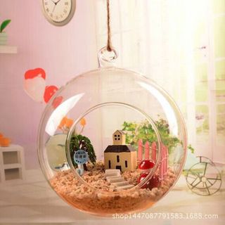 chậu kiểng thủy tinh đế bằng hoặc tròn side 12cm