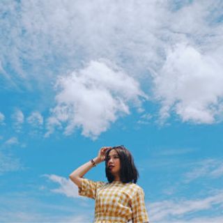 Đầm caro vàng siêu mát