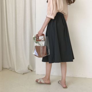 CHÂN VÁY XÒE LINEN C020