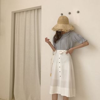 CHÂN VÁY XÒE LINEN C020