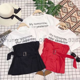 Áo peplum phối thun