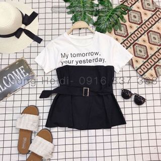 Áo peplum phối thun