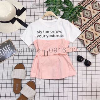 Áo peplum phối thun