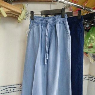 quần ống rộng xẻ lai