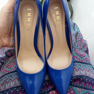 giày cao gót màu xanh coban cao 11p