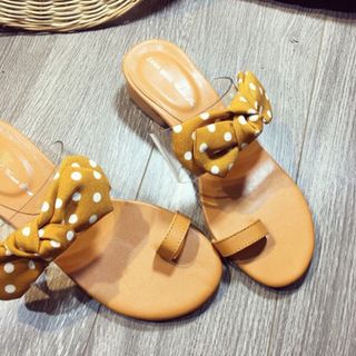 dép nữ đính nơ bi siêu cute