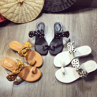 dép nữ đính nơ bi siêu cute