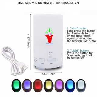 Máy khuếch tán tinh dầu siêu âm mini usb đa năng