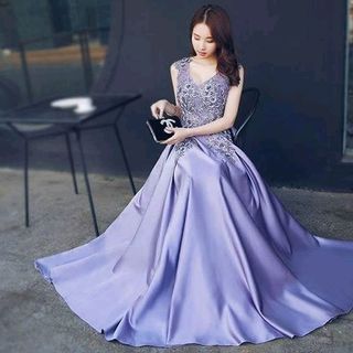 MAXI DẠ HỘI ĐÍNH HOA 3D