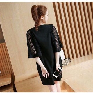 ĐẦM SUÔNG 2 TÚI TAY REN CÁNH BƯỚMD544