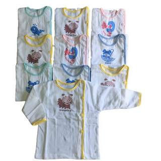 Áo sơ sinh tay dài Baby Leo màu trắng size 2 từ 5-7kg