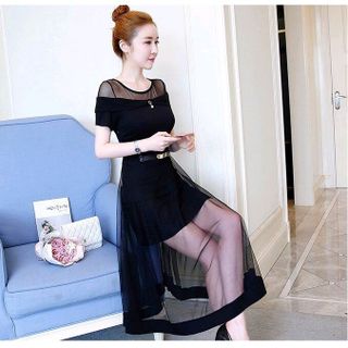ĐẦM XÒE KÈM BELT TÙNG PHỐI LƯÓI