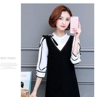 SÉT ÁO SƠ MI TAY VIỀN ĐẦM SUÔNG