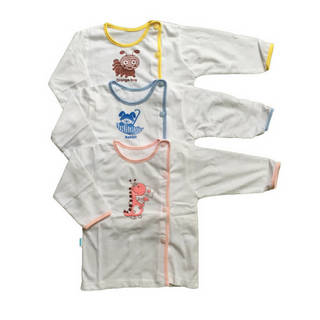 Áo sơ sinh tay dài Baby Leo màu trắng size 3 từ 7-9kg