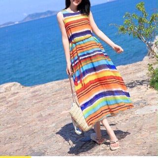 ĐẦM MAXI SỌC MÀU