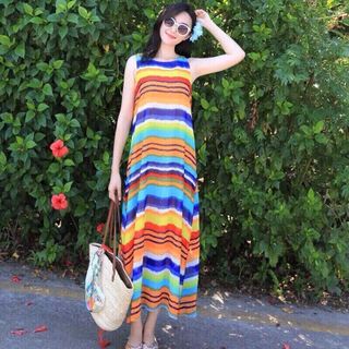 ĐẦM MAXI SỌC MÀU