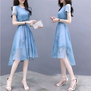 ĐẦM VOAN TAY CON XẺ TÀ