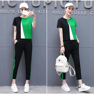 Set Bộ Dài xanh Lá Phối Màu