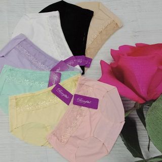 Quần lót su dán phối ren nhiều màu