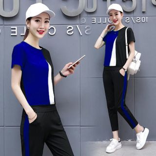 Set Bộ Dài Xanh Bích Phối Màu