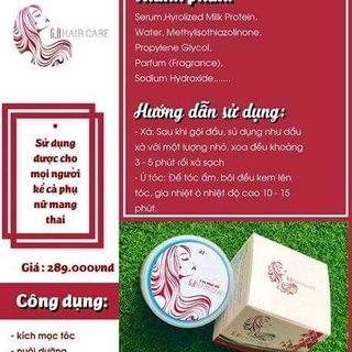 Ủ tóc Phục Hồi GA HAIR CARE kích thích mọc tóc phụ hồi hư tổn