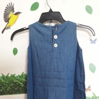 Đầm jean denim sát nách bé gái hàng thiết kế bỏ