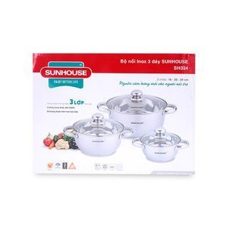 Bộ nồi inox Sunhouse SH334