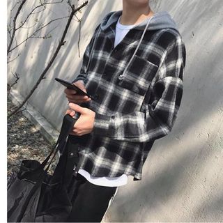 Flannel Nón caro đen trắng
