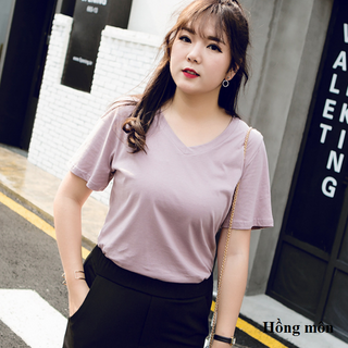 Áo thun trơn cổ tim big size