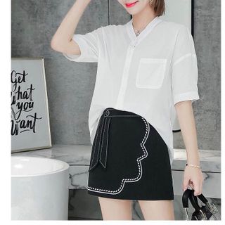 ÁO SƠ MI KHOÉT TAM GIÁC SAU CỔ - DT608