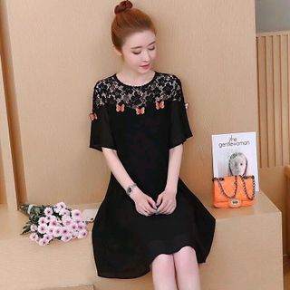 ĐẦM XOÈ PHỐI REN ĐÍNH BƯỚM