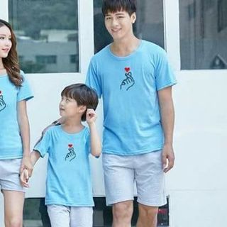 áo gia đình tay tim