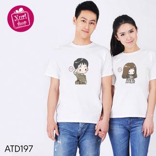 Áo thun đôi màu trắng tay ngắn