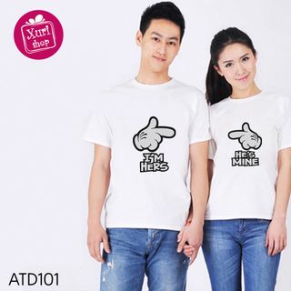 Áo thun đôi màu trắng tay ngắn