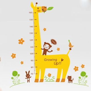 Decal Dán Tường Thước Đo Hươu cao cổ