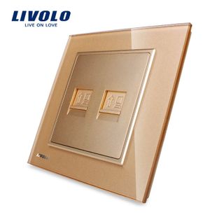 Chia sẽ mạng và máy tính Livolo 2 cổng vuông giá sỉ