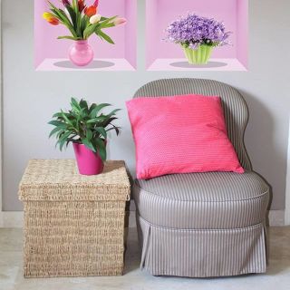 Decal 4 Chậu Hoa 3d