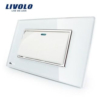 Công tắc phím bấm cơ Livolo mặt kính cường lực 1 phím bấm giá sỉ