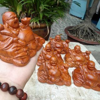Tượng Phật Di Lặc để ô tô gỗ hương - T09h