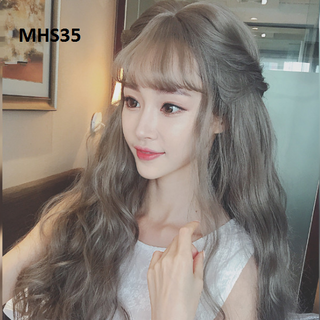 Tóc Bạch Kim Xoăn Mái Thưa MHS 35