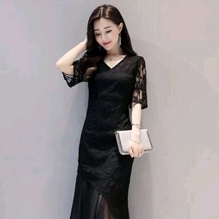 ĐẦM SUÔNG ÔM REN PHỐI VOAN