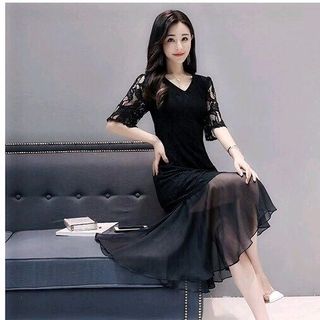 ĐẦM SUÔNG ÔM REN PHỐI VOAN