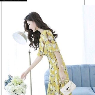 ĐẦM XOÈ HOA TULIP TAY LOE