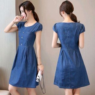 ĐẦM JEAN XOÈ TAY CON