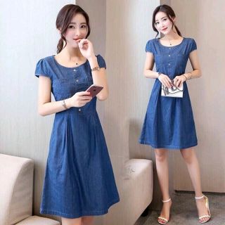 ĐẦM JEAN XOÈ TAY CON
