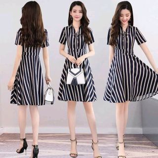 ĐẦM XOÈ SỌC THẮT DÂY MẮC CÁO