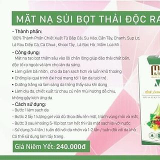 mặt nạ sủi bọt rau củ